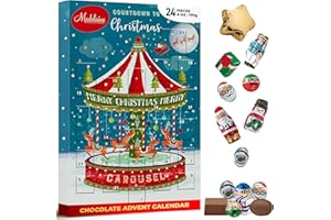 THE MADELAINE CHOCOLATE COMPANY Madelaine 2025 Christmas Advent Calendar – Chocolate & Candy Christmas Countdown for Kids, Women, Men, Teen Girls & Boys – Holiday Treats Advent Calendars -Carousel - 6 Oz