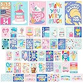 Hadley Designs Assorted Cards With Envelopes All Occasion - 54 Bulk Greeting Cards For All Occasions, Mixed Greeting Card Assortment, Birthday, Thank You, Congrats, Sympathy, Holiday Variety Card Pack
