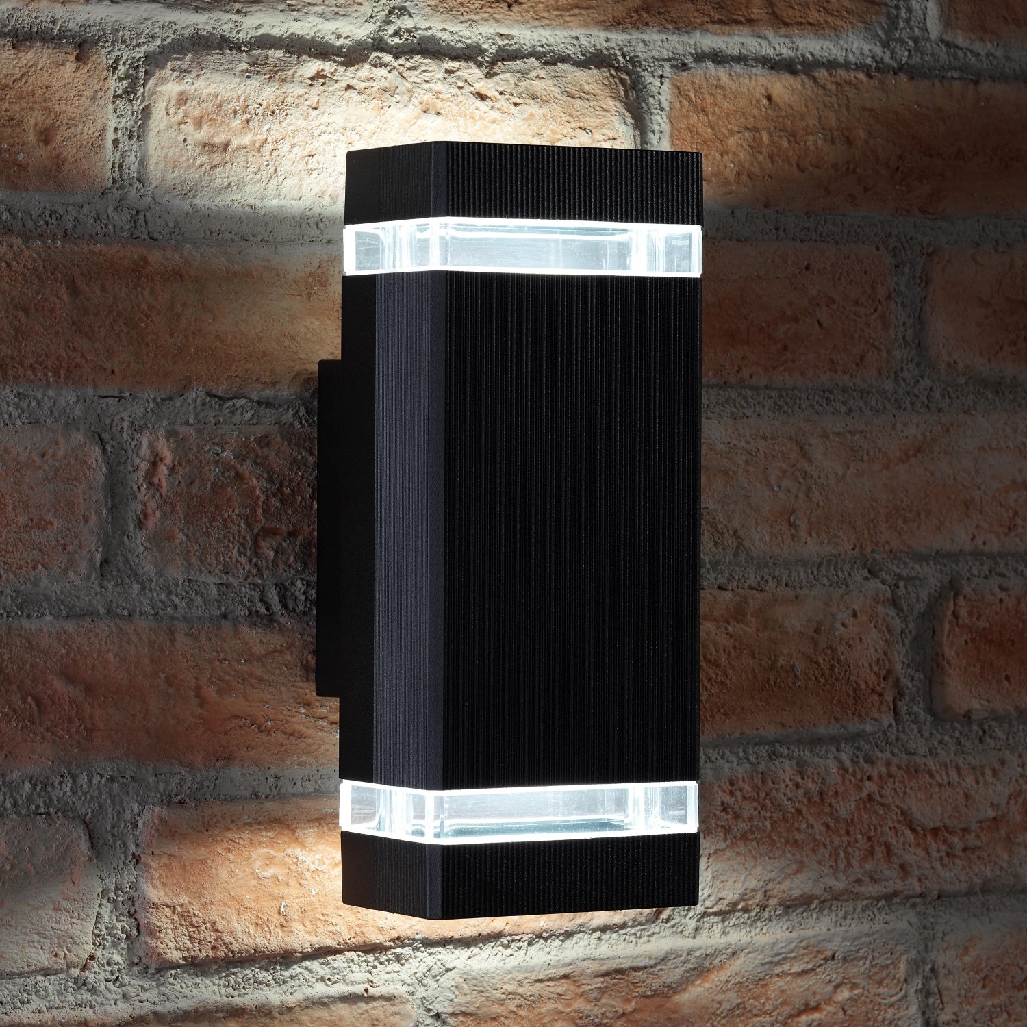 Auraglow Indoor/Outdoor Double Up & Down Wall Light (Cool White, Black)