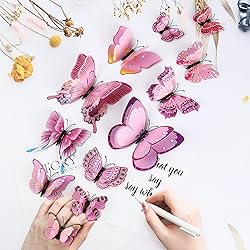 24PCS Butterfly Wall Decals Removable 3D
