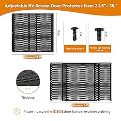 RVZONE RV Screen Door Protector Adjusts from