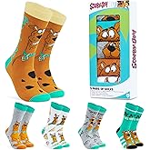 Scooby-Doo Socks for Men & Teens US Size 7-11, Pack of 5 Casual Work Crew Socks, Soft Warm and Breathable, Gifts for Him