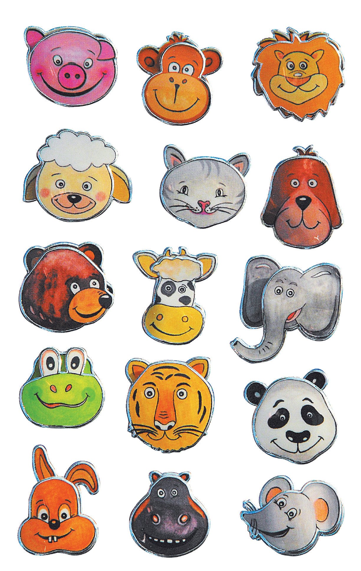 Avery Zweckform 53198 Children Sticker, 63 Special Material Tiergesichter