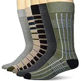 Amazon Essentials Men's Patterned Cotton Dress Crew Socks, 5 Pairs