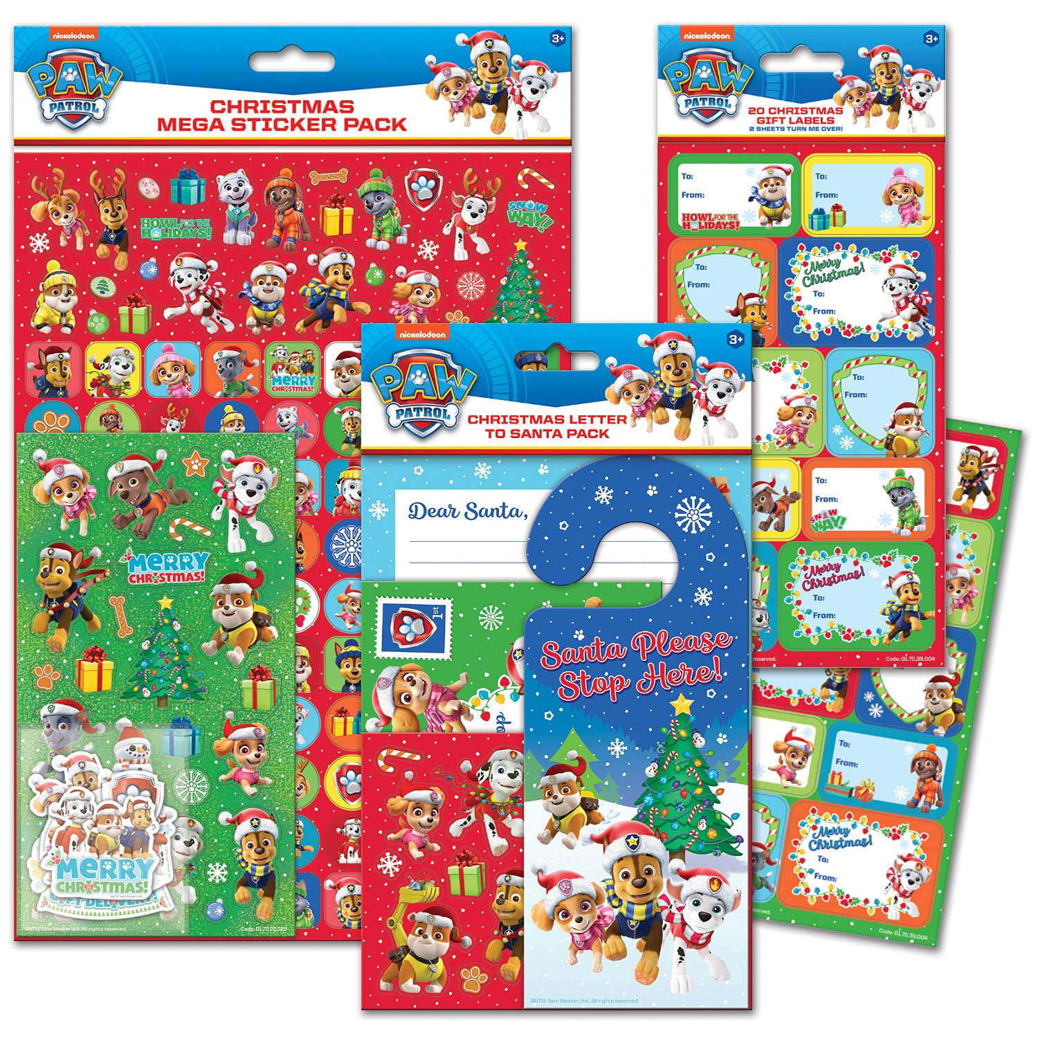 Paw Patrol Mega Christmas Sticker Bundle, Including Letter to Santa Pack and Gift Labels