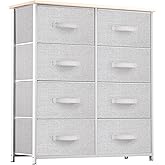 YITAHOME Storage Tower Unit with 8 Drawers - Fabric Dresser with Large Capacity, Organizer Unit for Living Room - Sturdy Steel Frame, Wooden Top & Easy Pull Fabric Bins
