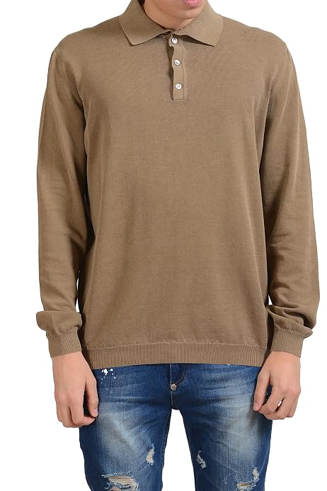 Long Sleeve Men's Light Polo Sweater 