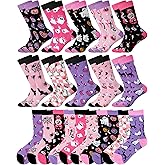 Patelai 10 Pairs Pink Halloween Socks for Women Girls Novelty Ghost Pumpkins Bats Cotton Crew Socks for Aesthetic Halloween Costume Cosplay Party Gift Favors