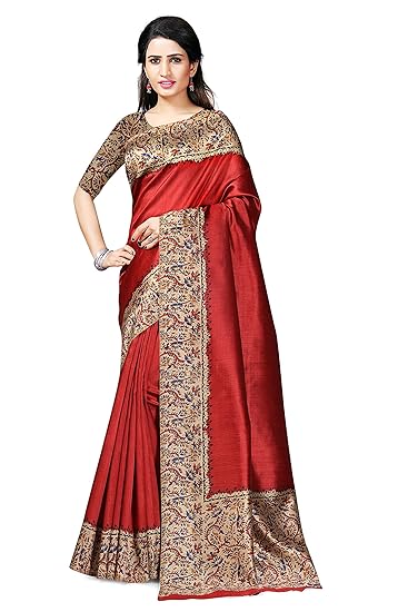 Winza Designer Womens Art Silk Saree With Blouse (ART-20-MAROON_Maroon)