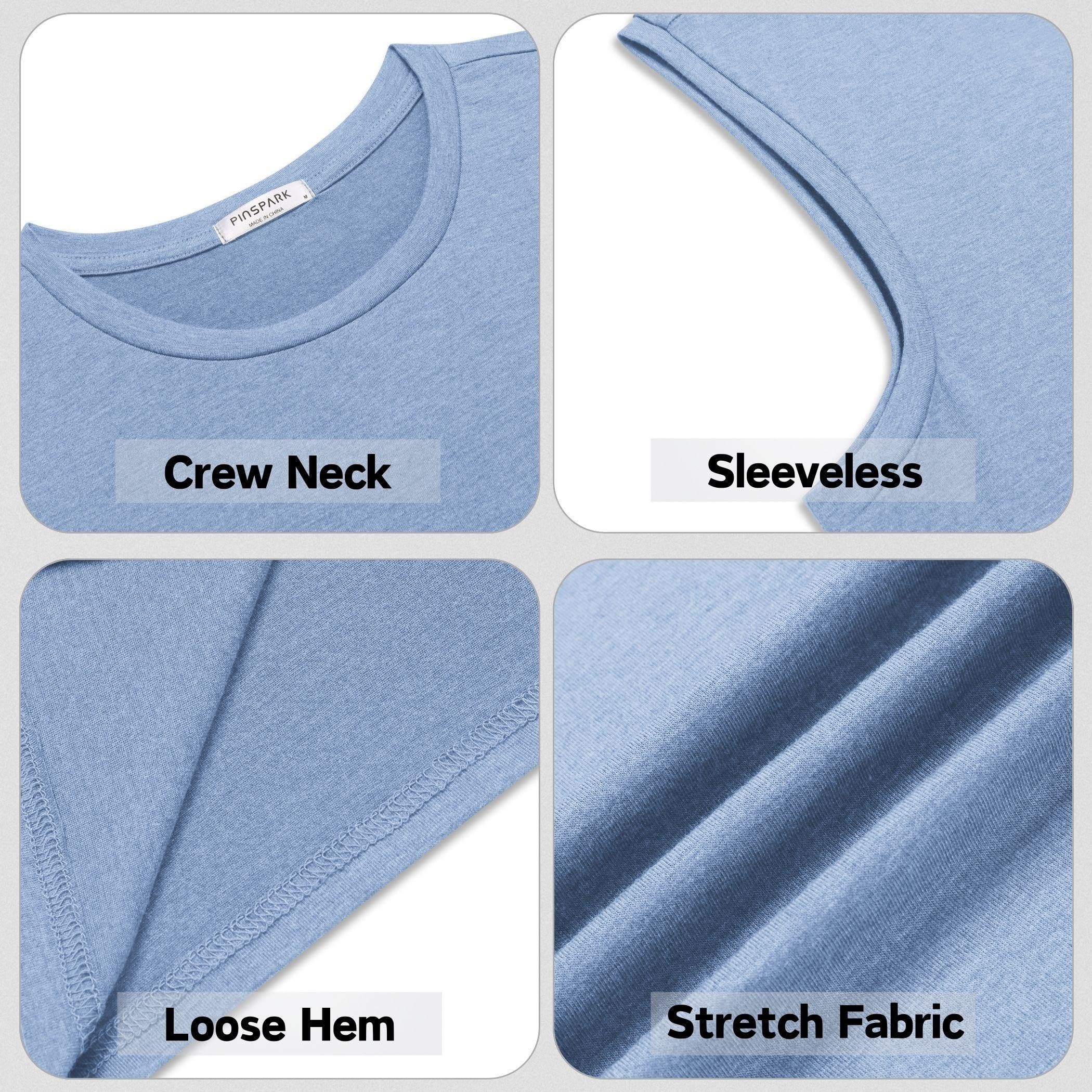 PINSPARK Men's 3 Pack Workout Tank Tops Gym Sleeveless Shirts Quick Dry Training Muscle Shirts for Men