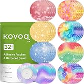 32 Pack KOVOQ Libre 3 Plus Sensor Covers with Hardshell Cover (Shine) | Waterproof Adhesive Patches for Freestyle Libre 3 &amp; Plus, Reduce Compression Lows Breathable and Hypoallergenic Up to 14 Days