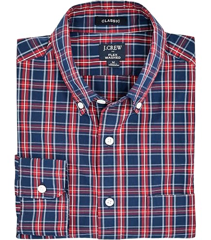 J.Crew Factory Men's Patterned Short Sleeve Button-Down Shirt (Medium, Turq/Blue Beach Ball) : Clothing, Shoes & Jewelry