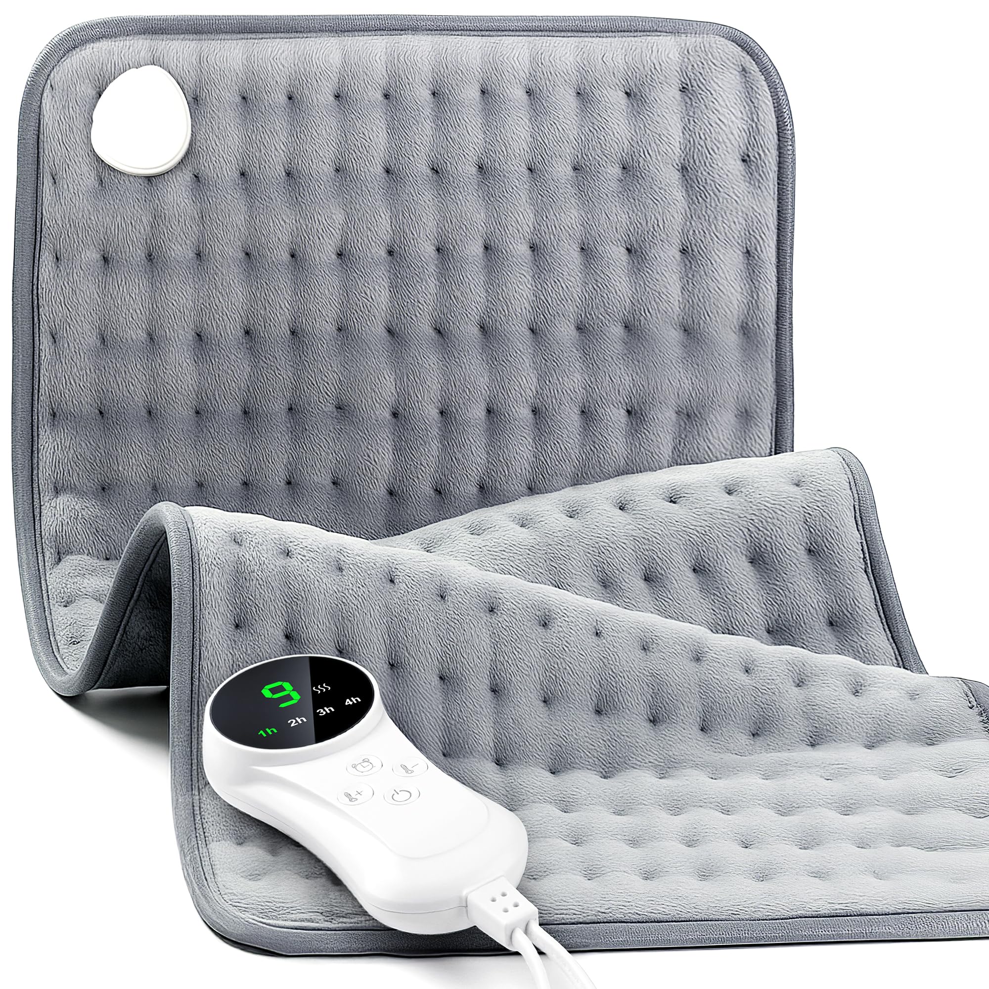 Photo 1 of 33"x17" Extra Large Heating Pad, 9 Levels 4 Timers, King Size Electric Heating Pad for Back, Neck, Cramp, Menstrual Pain Relief, Auto Shut Off, Machine Washable, Heat Pad for Winter & Christmas