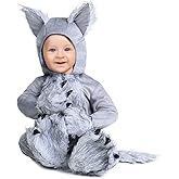 Playful and Cozy Infant Wolf Costume | Soft and Fuzzy Halloween Jumpsuit