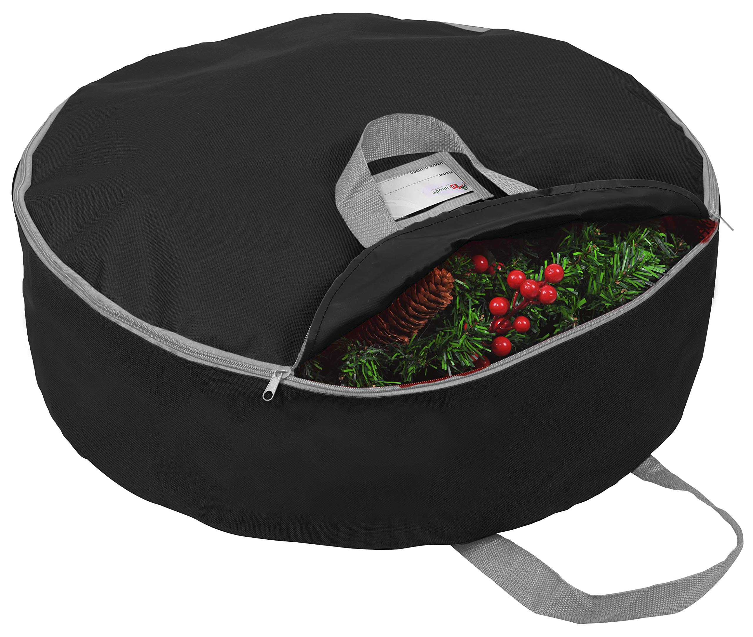 Photo 1 of Primode Christmas Wreath Storage Bag 48" - Handles Made Of Durable 600D Oxford Polyester Material Storage Bag Extra Large 48” Holiday Wreaths Container (Black)