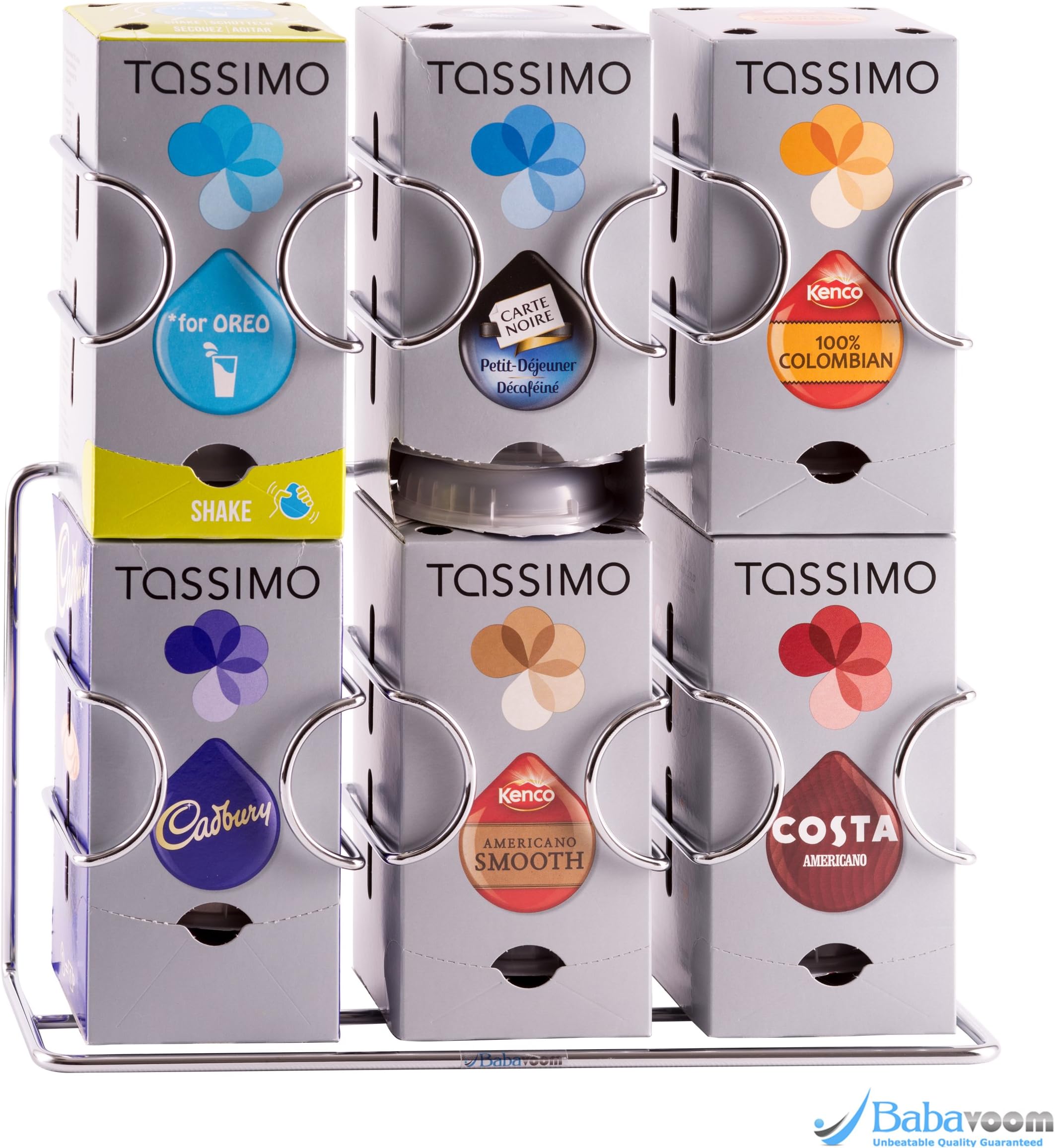 Tassimo Pod Holder Babavoom T6 Holds 48 Pods Wall Mountable or Freestanding | Unbeatable Quality Guaranteed Babavoom® T6
