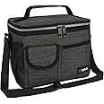 opux Insulated Lunch Bag for Men Women, Leakproof Charcoal Grey Lunch Box for Work, Portable Soft Lunch Cooler Bag with Shoulder Strap, Adult Lunchbox Lunch Pail for Kid Boy Girl School, 14 Can/8L