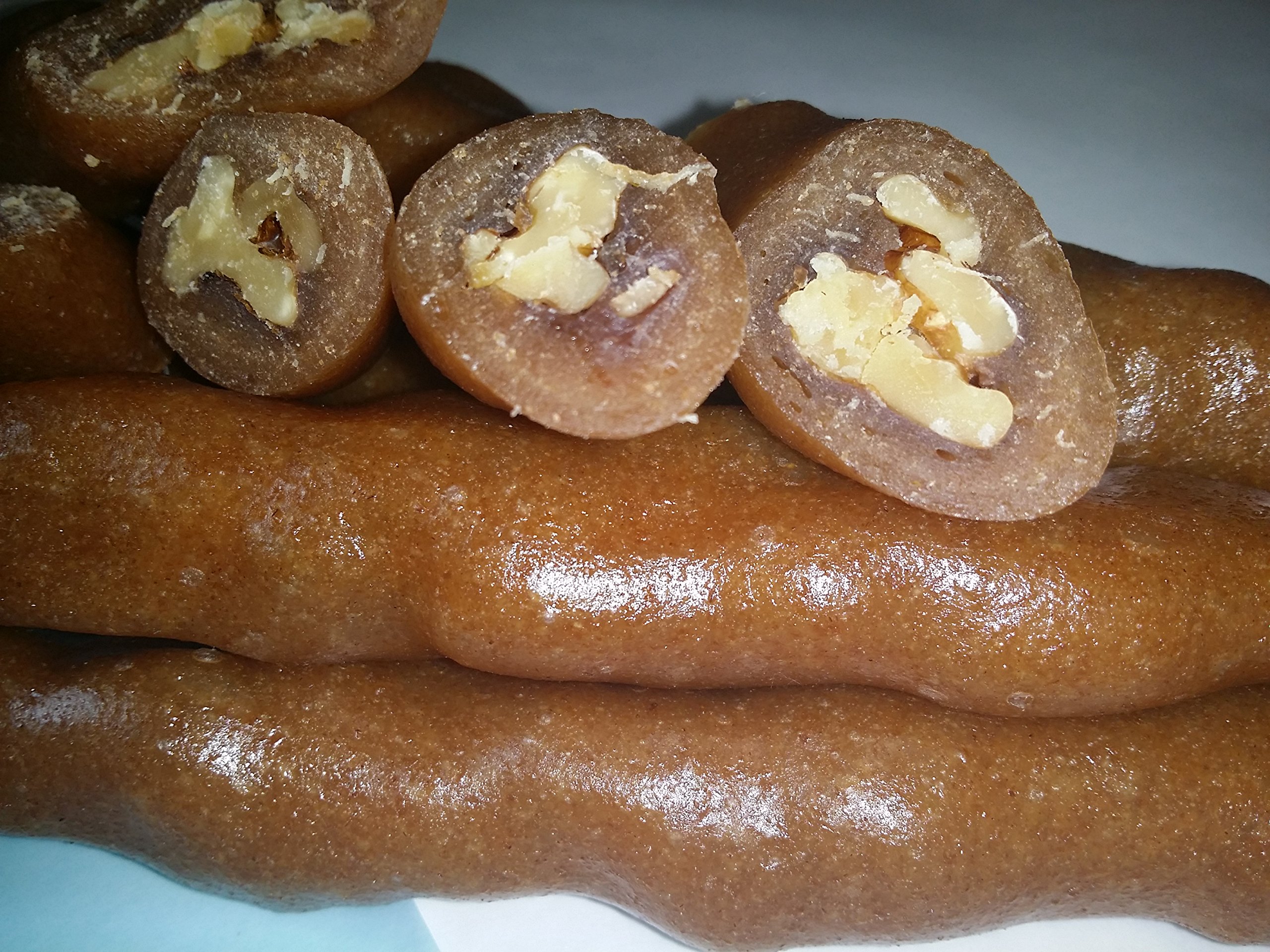 Whole Wheat Walnut Churchkhela Made w/White Grape Juice, a Set of 5