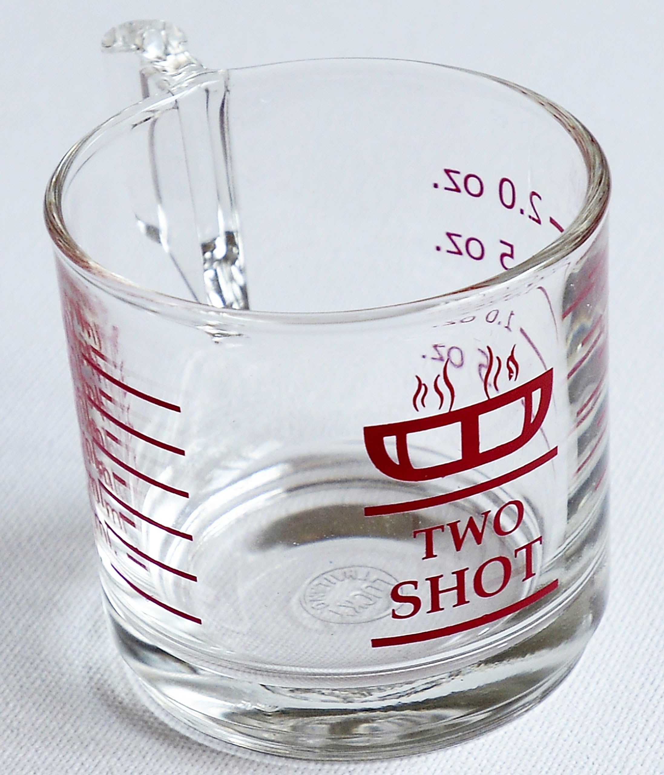 THE PROFESSIONAL BARISTA Heavy Base Shot Glass"Two Shot" Lined Measure