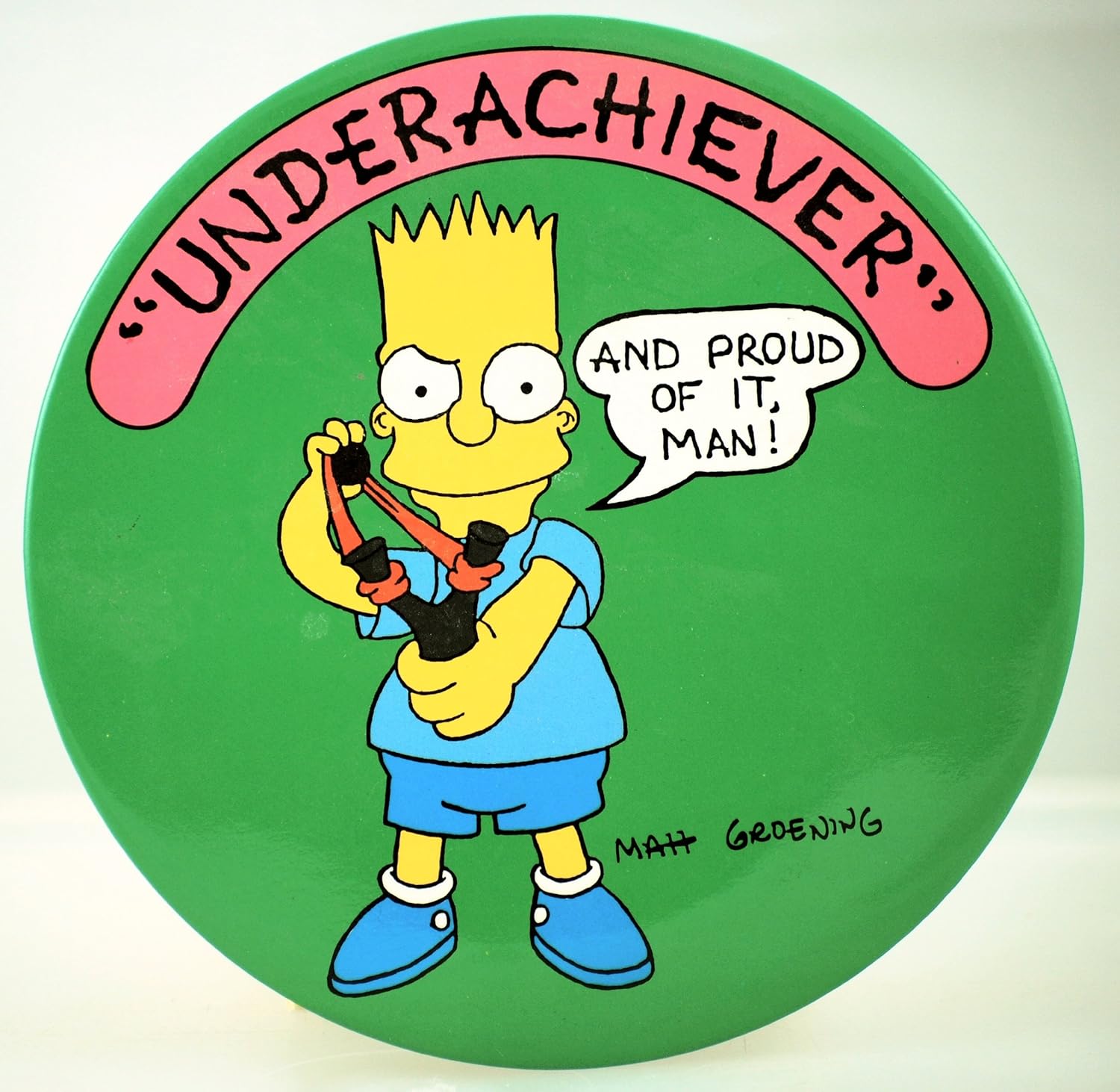 Amazon Com 1989 The Simpsons 6 In Button Bart Simpson Underachiever Oop Collectible Entertainment Collectibles
