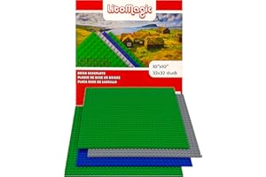 LitoMagic Stackable Baseplate Works with Lego and Other Regular Size Blocks. Sturdy Platform for Building Bricks and Display 