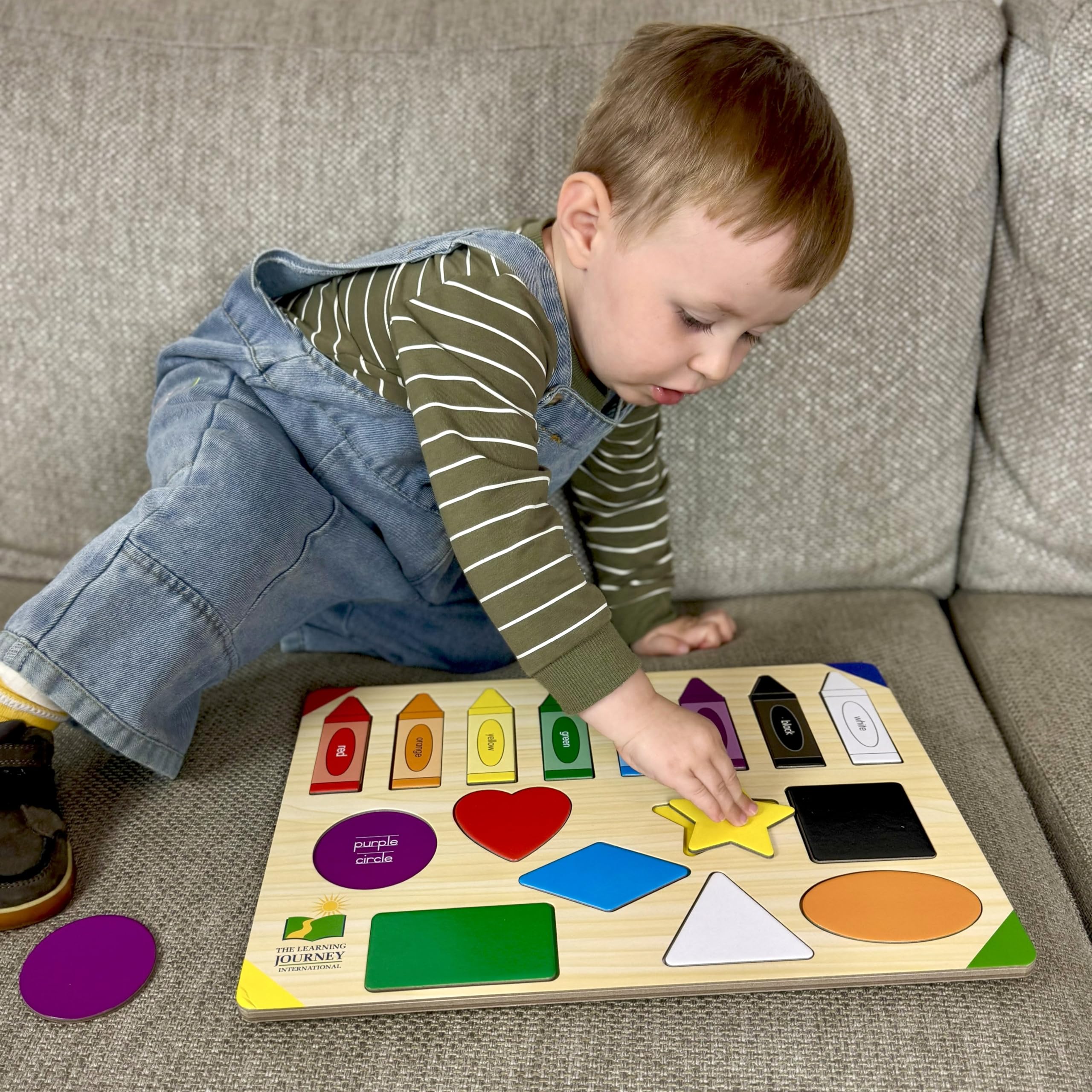 The Learning Journey: Lift & Learn Puzzle Colors & Shapes – Preschool Toys & Activities for Children Ages 3 and Up – Award Winning Educational Toy