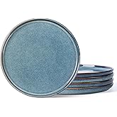 AmorArc Dinner Plates Set of 6, 10.5 Inch Reactive Glaze Ceramic Plates Set, Microwave, Dishwasher Safe, Scratch Resistant, Modern Large Dinnerware Dishes Set Kitchen Stoneware Plates