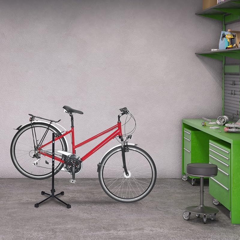 Suporte de bicicleta montado na parede, dobrável, ajustável, até 25 kg, cabiçador de garagem ou cave, preto e prateado, ferro, 63,5 x 32 x 35 cm