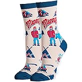 ooohyeah Women's Crew Funny Novelty Socks, City State Gifts Souvenirs, Crazy Fun Dress Socks, Shoe Size 5-10