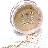 Pure Ziva Sand Beige Nude Naked Gold Goddess Glam Shimmer Loose Eyeshadow Powder Pigment, Single Glitter Mineral Dust Jar Pot; Talc, Paraben & Cruelty Free, No Animal Testing