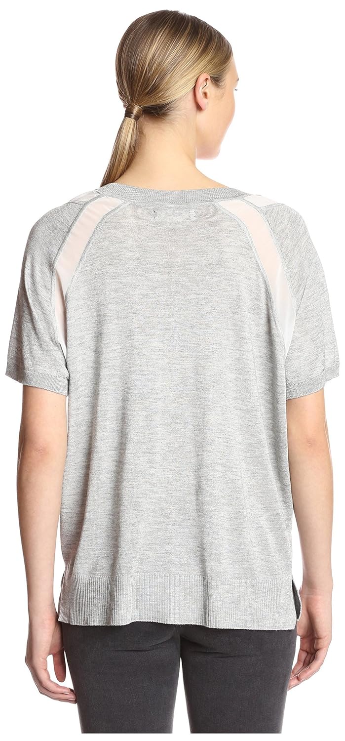 label + thread women's sheer trim top