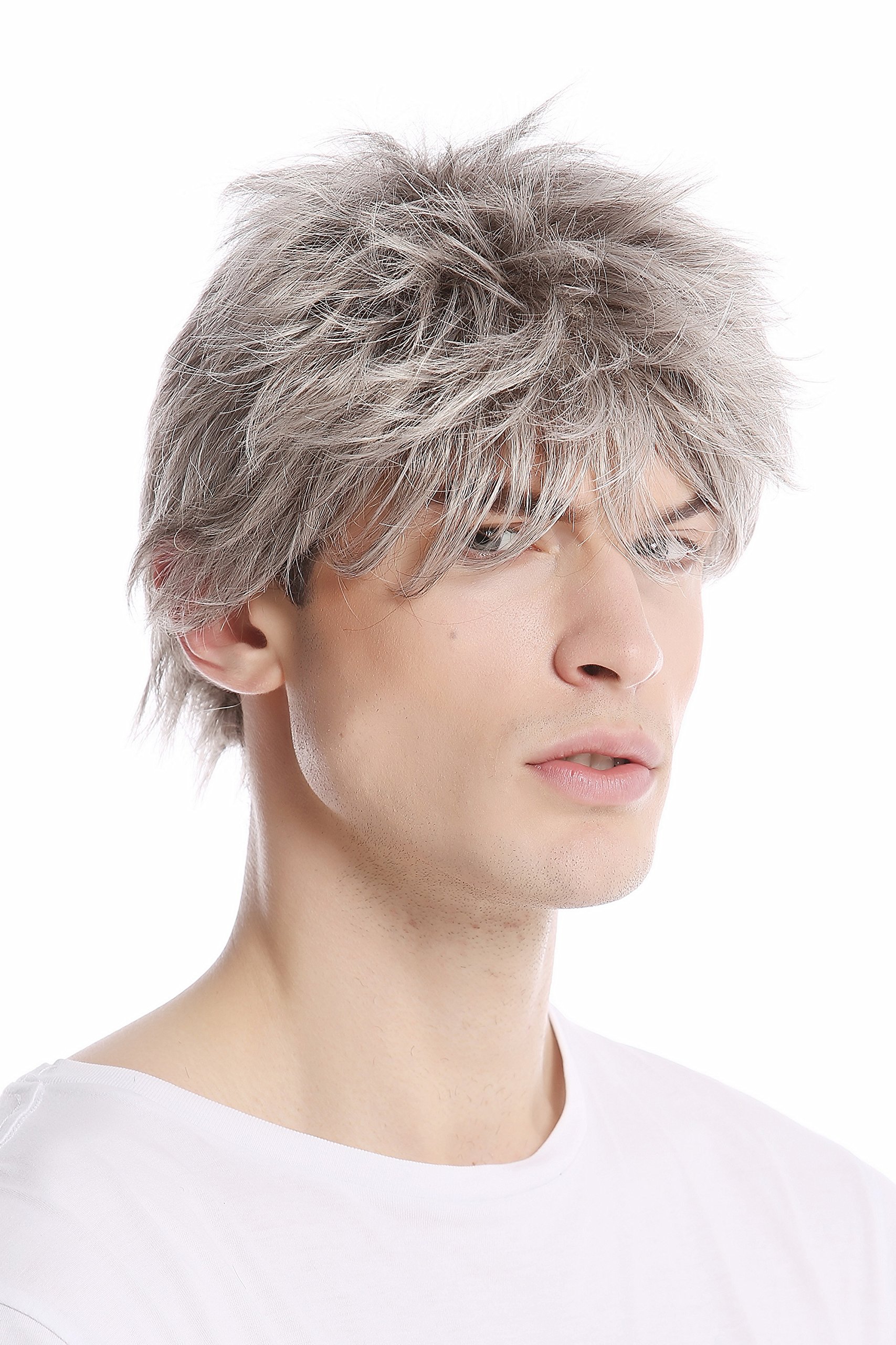 WIG ME UP - GFW1169-51 Men Gents Wig short casual to wild backcombed teased up youthful modern look silver gray grey