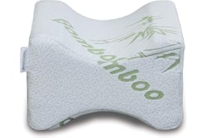 InteVision Memory Foam Knee Pillow for Side Sleepers, Body Positioner Pillow, Leg Spacer Pillow with Bamboo Cover