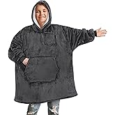 PAVILIA Wearable Blanket Sweatshirt Kids Boy Girl, Warm Cozy Giant Hoodie, Fleece Sherpa Oversized Hood Sleeves, Big Pocket