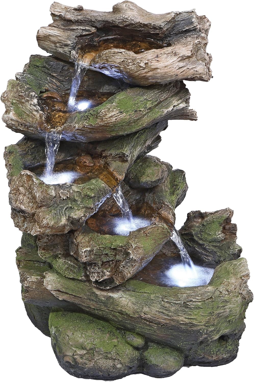 Water Fountain with LED Light - Mesquite Falls Garden Decor Fountain - Outdoor Water Feature: Garden & Outdoor