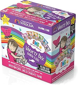 Weruva B.F.F. OMG - Best Feline Friend Oh My Gravy! Grain-Free Natural Wet Cat Food Pouches, Original Tuna Recipes in Gravy