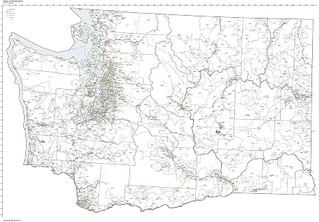 Amazon.com: ZIP Code Map State of Washington Laminated: Home & Kitchen