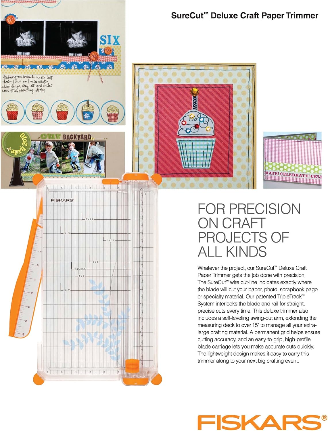 Fiskars 152490-1004 SureCut Deluxe Craft Paper Trimmer, 12 Inch: Arts, Crafts & Sewing