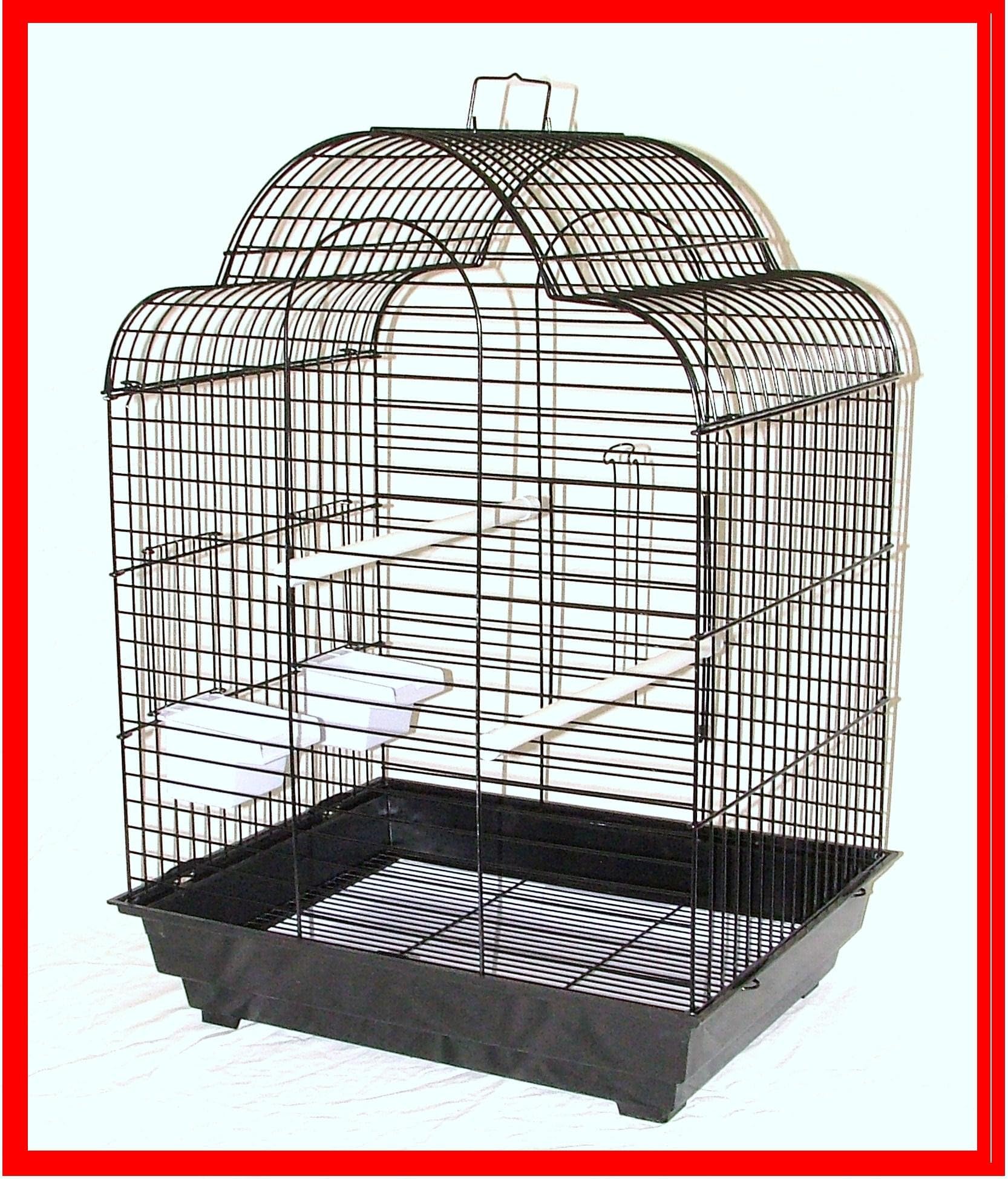 BIRD CAGE BLACK TONGO WITH PLAY PEARCH CAGES LOVEBIRDS COCKATIELS