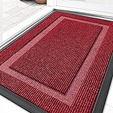 OLANLY Front Door Mat Indoor Outdoor Entrance, Waterproof All-Season, All-Weather Doormat, Sturdy Natural Rubber, Fade Resistant, Low Profile, Easy Clean Patio Porch Entryway Mat, 29.5x17, Wine Red