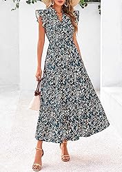 PRETTYGARDEN Women's 2025 Summer Floral Midi Dress
