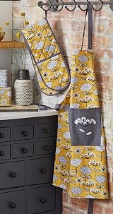 Cooksmart Retro Meadow 5 Piece Apron Oven Glove & Tea Towel Kitchen Set view 7