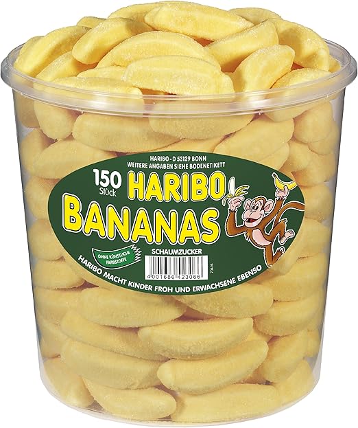 Amazon.com: Haribo Bananas Tub -150 pcs 