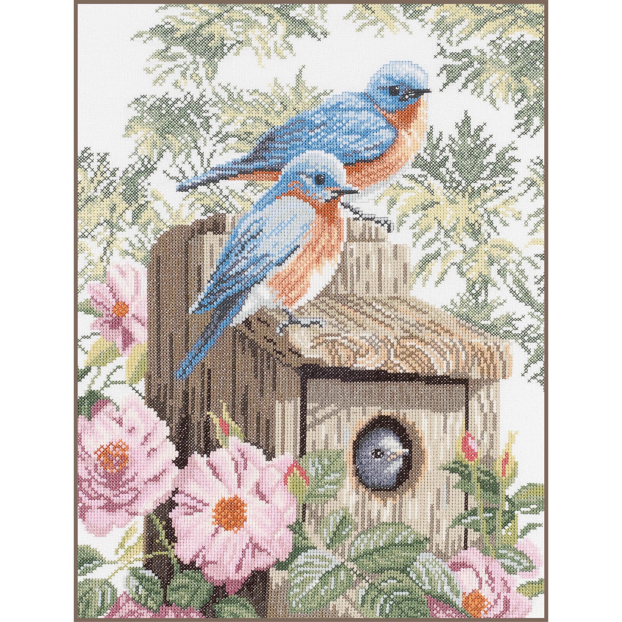 Lanarte Garden Blue Birds (Evenweave)