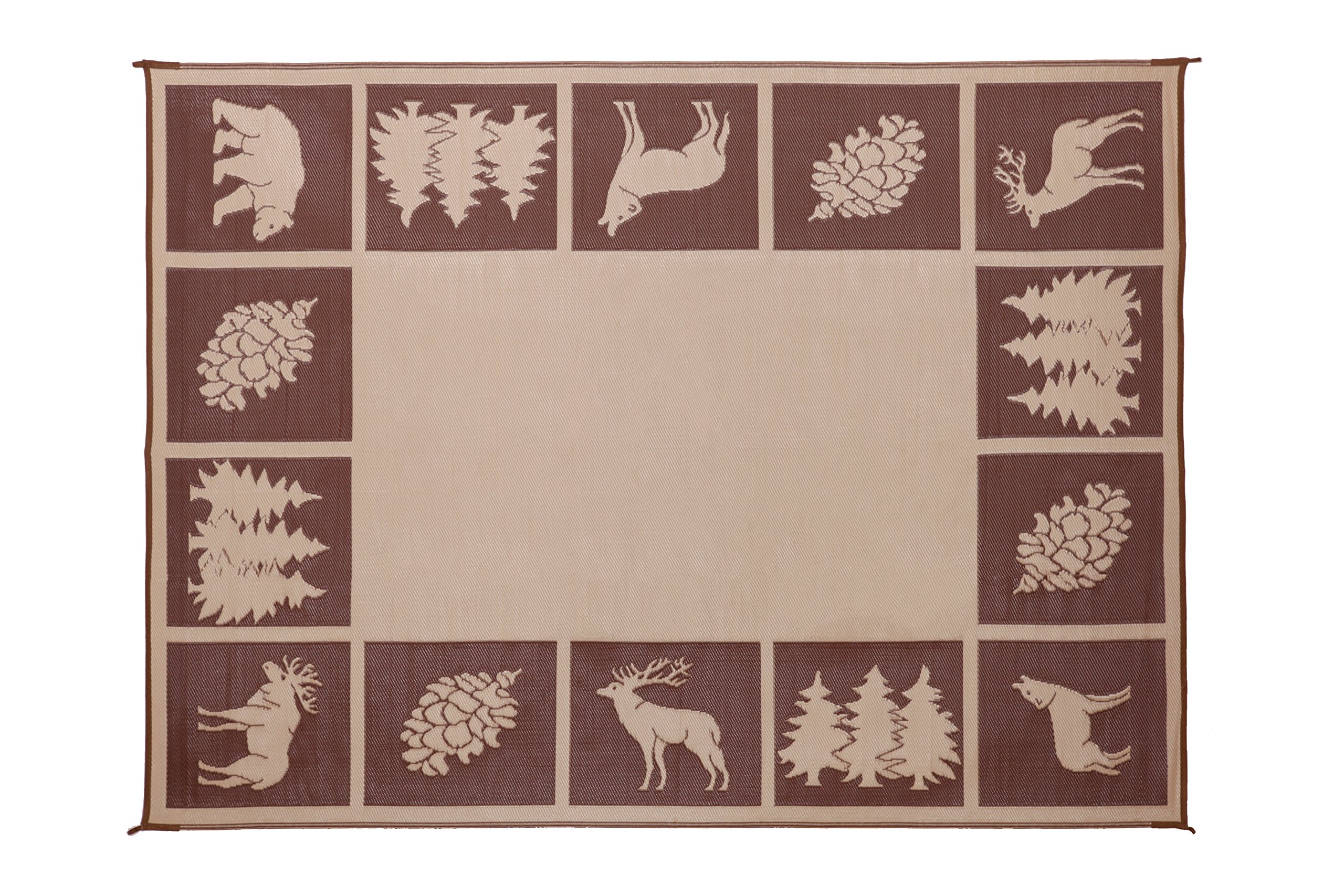 Reversible Mats Outdoor Patio / RV Camping Mat 9' x 12' 687077003686