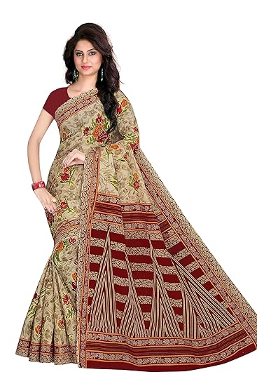 Womens Pure Cotton Saree Without Blouse Piece (1332, Royal Beige tmp)