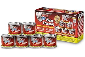 POR-15 Six Pack Rust Preventive Coating, Stop Rust and Corrosion Permanently, Anti-rust Protective Barrier, 4 Fluid Ounces, Gloss Black, Pack of 6