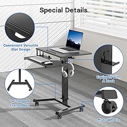 BONTEC Mobile Standing Desk with Keyboard