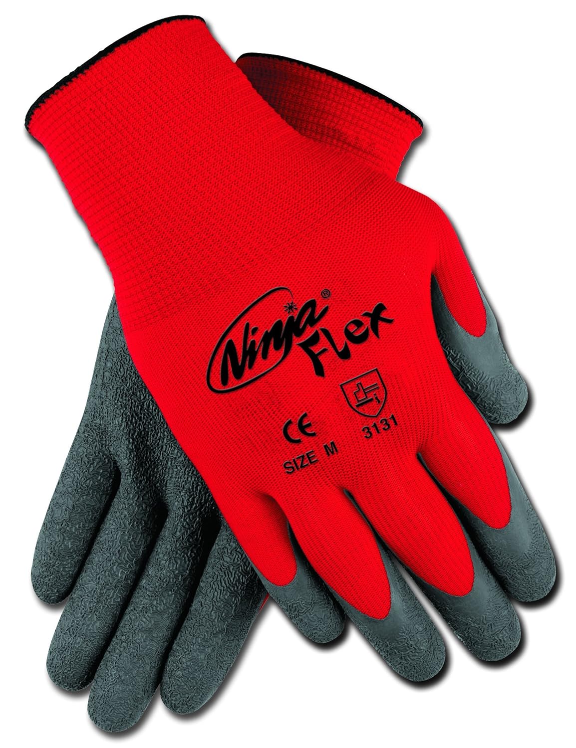 CN9680XL Ninja Flex Gloves, 15 Gauge Red Nylon Shell with Gray Latex