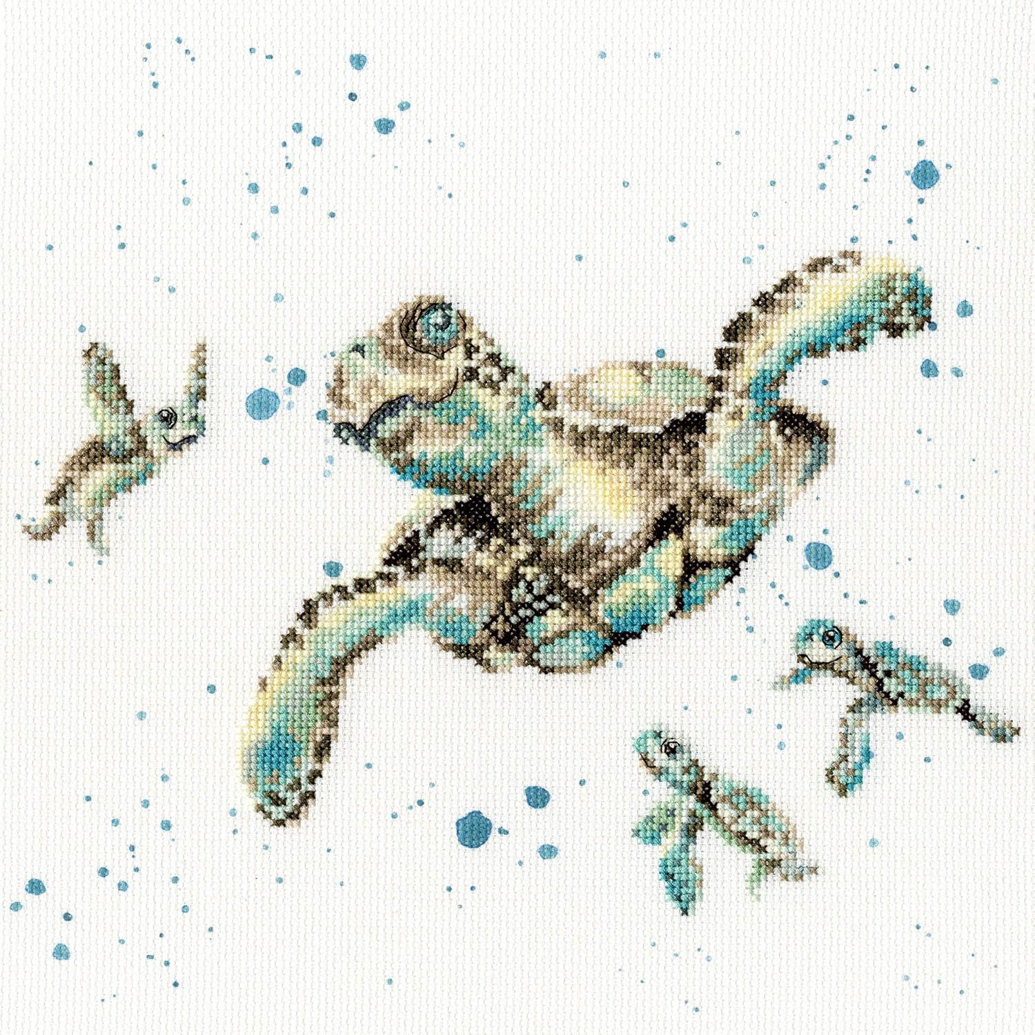 Bothy Threads Cross Stitch Kit - Wrendale Designs - Swimming School, Blue, Taille unique